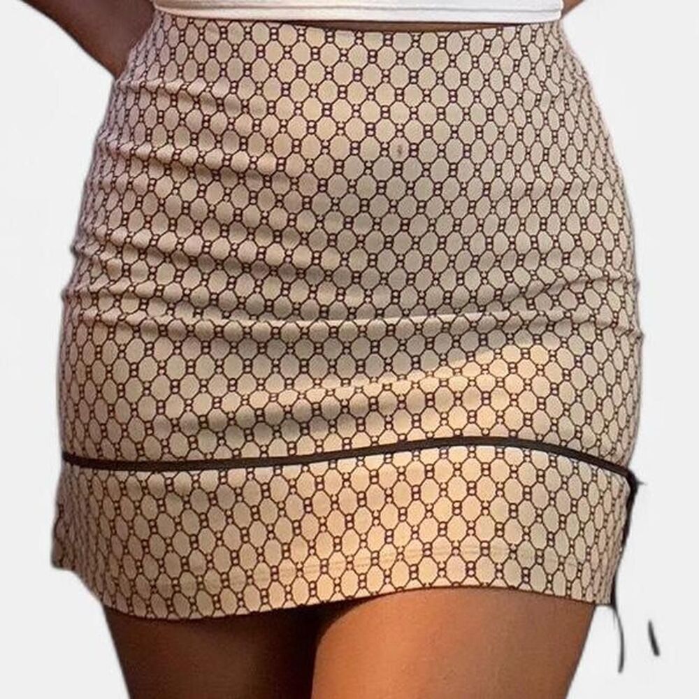 Hottie Women's Tan and Cream mini Skirt